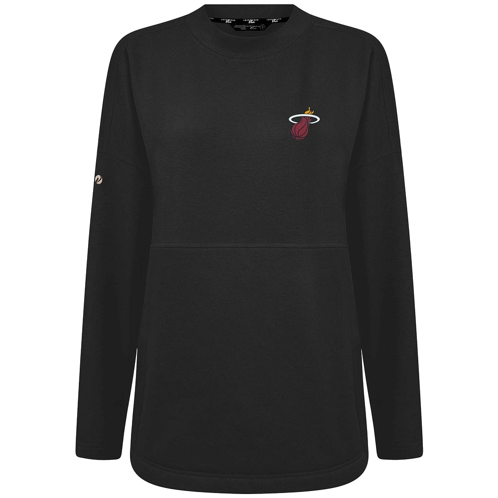 Women's Levelwear Black Miami Heat Beaudry Pullover Sweatshirt