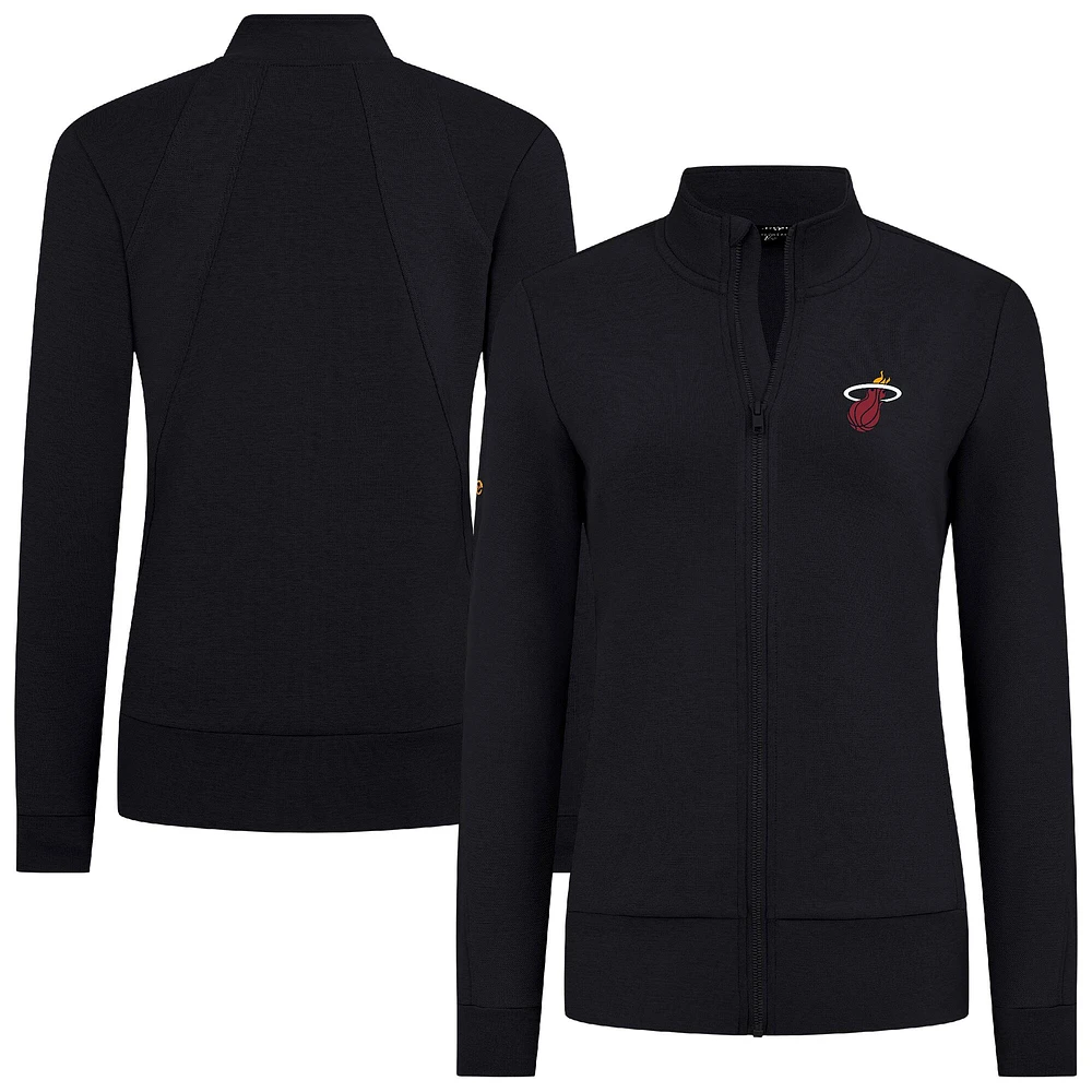 Veste zippée intégrale noire Miami Heat Shine pour femme Levelwear