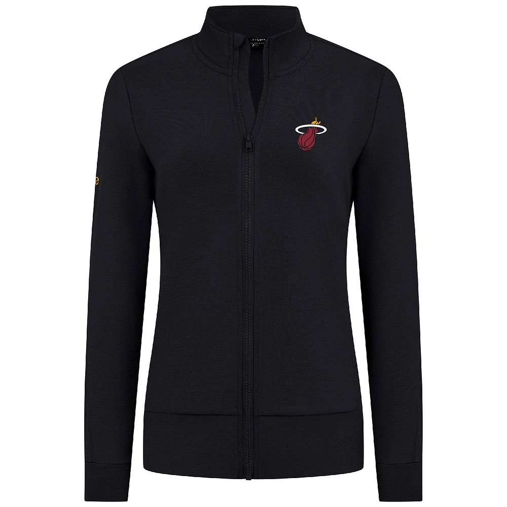 Veste zippée intégrale noire Miami Heat Shine pour femme Levelwear