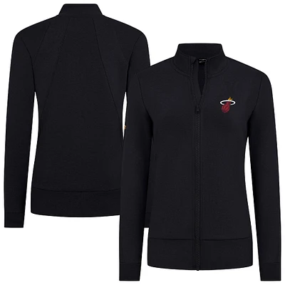Veste zippée intégrale noire Miami Heat Shine pour femme Levelwear