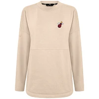 Women's Levelwear Khaki Miami Heat Beaudry Pullover Sweatshirt