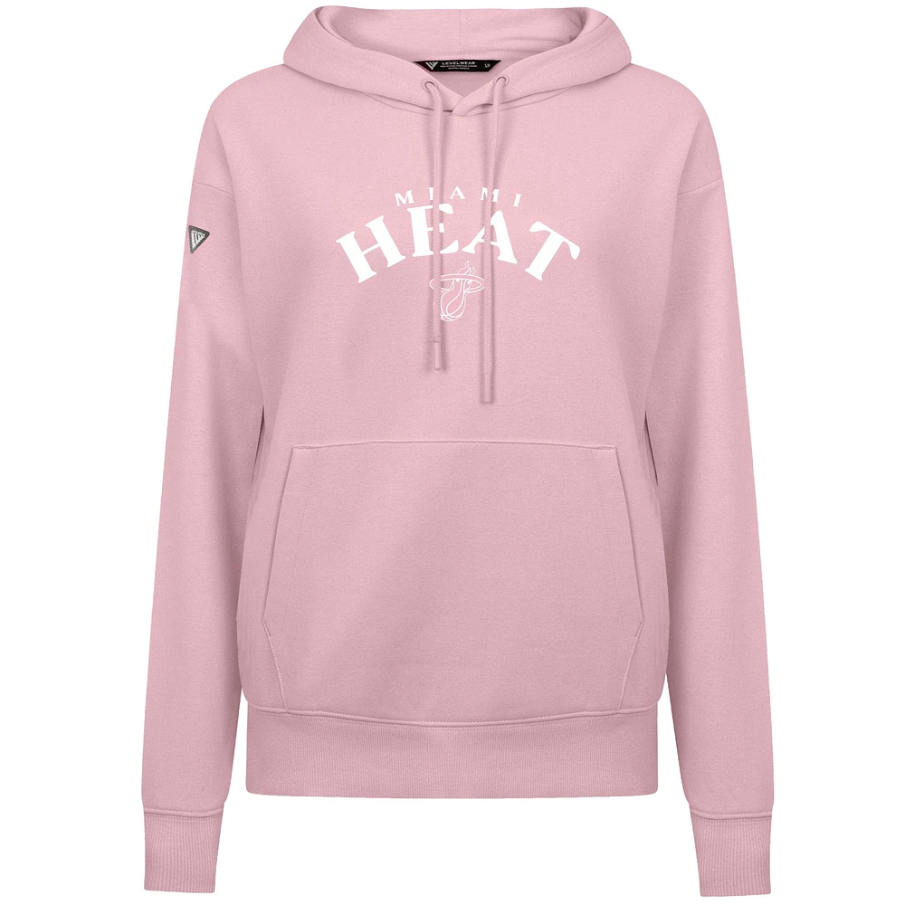 Sweat à capuche rose clair pour femme Levelwear Miami Heat, motif fête des mères, arqué