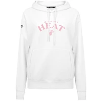 Women's Levelwear  White Miami Heat Mother's Day Adorn Arched Pullover Hoodie