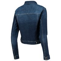 Women's Lusso Blue Miami Heat Georgie Swarovski Crystals Button-Up Denim Jacket