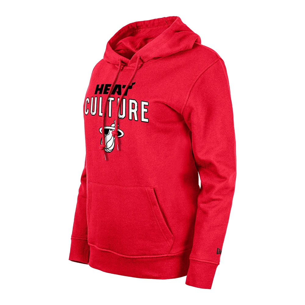 Sweat à capuche New Era rouge Miami Heat 2023/24 City Edition pour femme