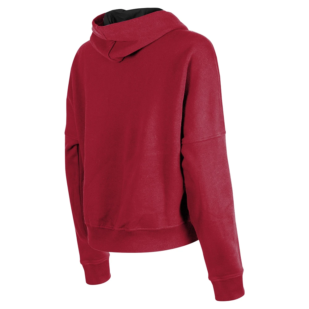 Women's New Era Red Miami Heat Boxy Pullover Hoodie