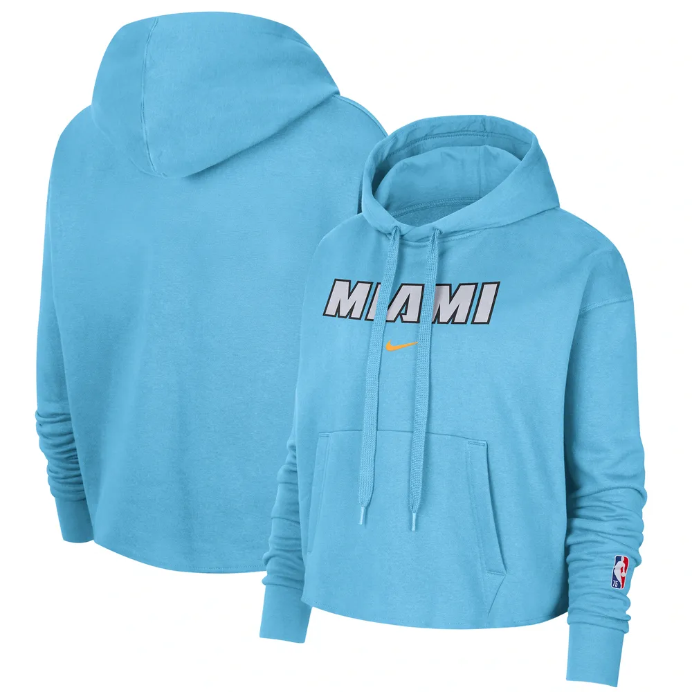 Lids Miami Heat Nike Women's 2021/22 City Edition Essential Logo Cropped  Pullover Hoodie - Light Blue