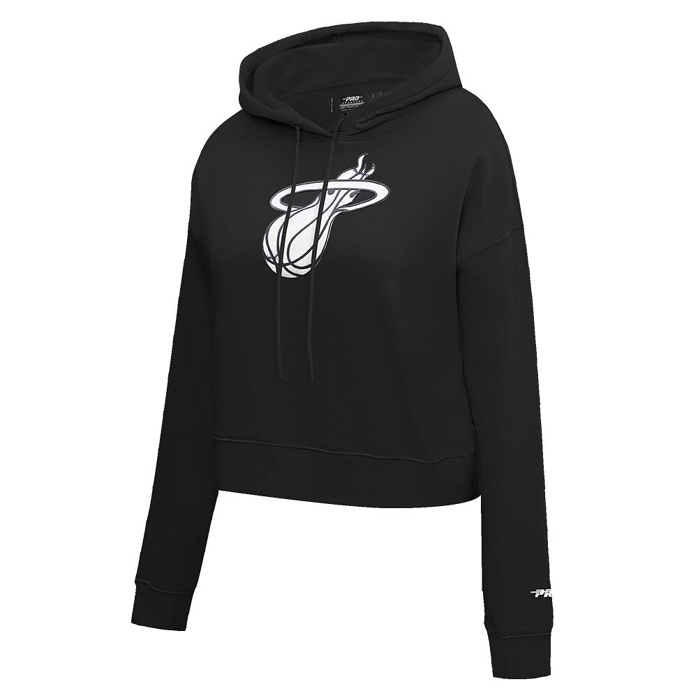 Sweat à capuche court Pro Standard noir Miami Heat 2023/24 City Edition pour femme