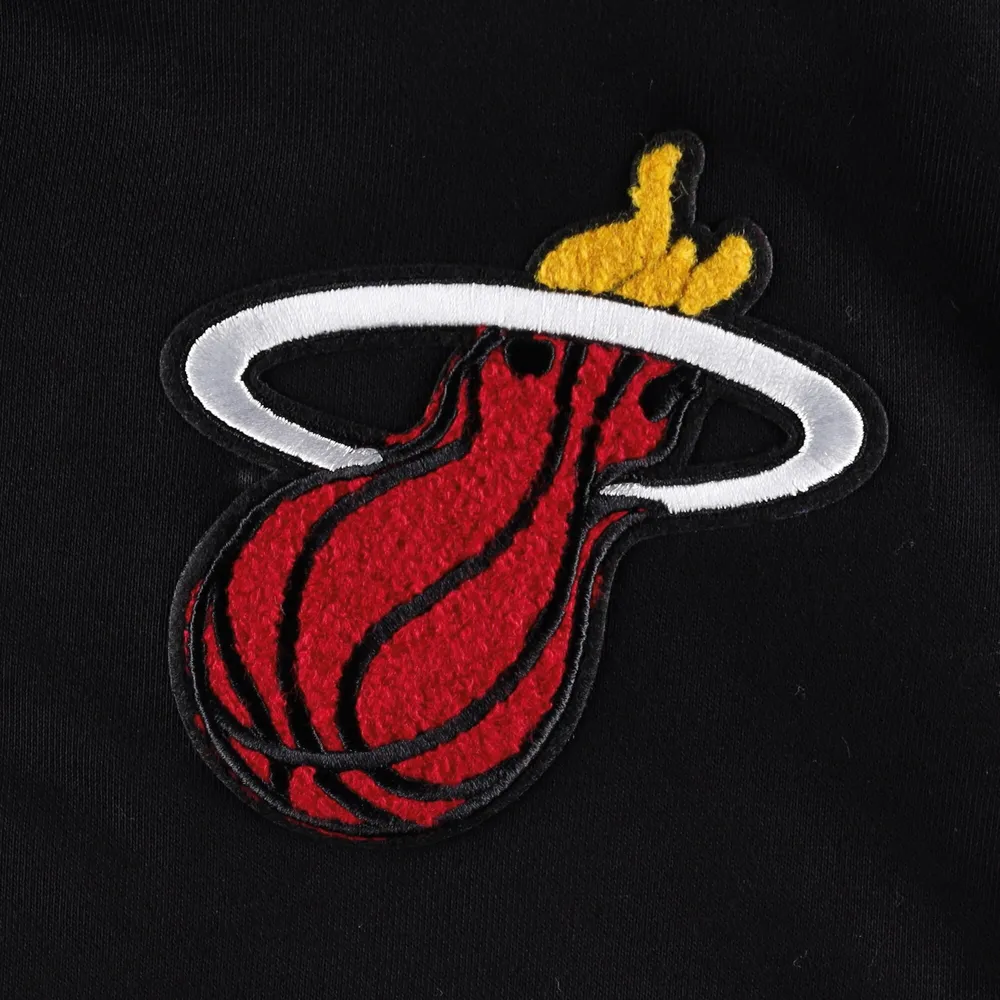 Women's Pro Standard Black Miami Heat Classic Fleece Cropped Pullover Hoodie