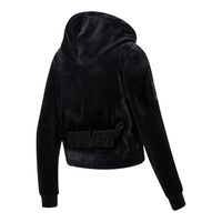 Women's Pro Standard Miami Heat Triple Black Velour Full-Zip Hoodie