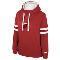 Women's Stadium Essentials Dark Red Miami Heat Road Game Pullover Hoodie