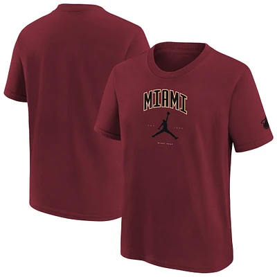 T-shirt rouge Essential Cities de la marque Jordan pour jeunes, Miami Heat