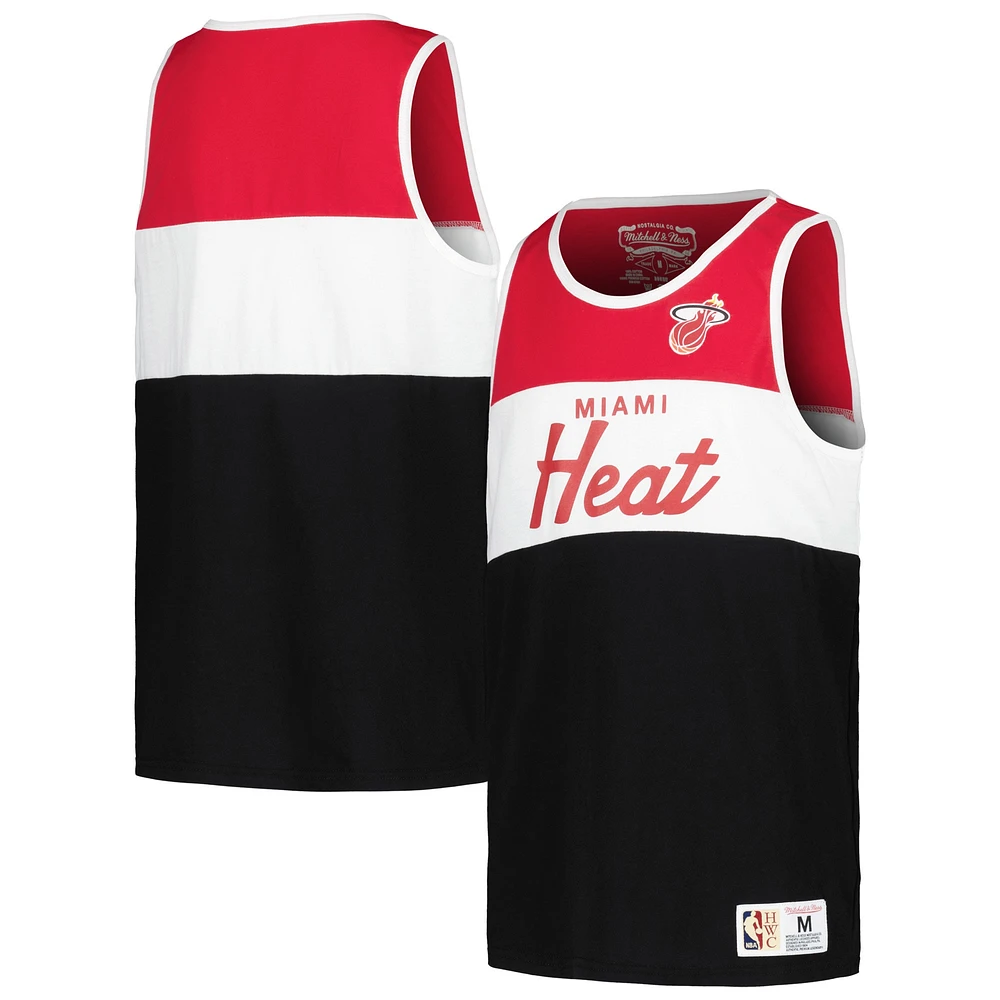 Youth Mitchell & Ness Red/Black Miami Heat Hardwood Classics Special Script Tank Top