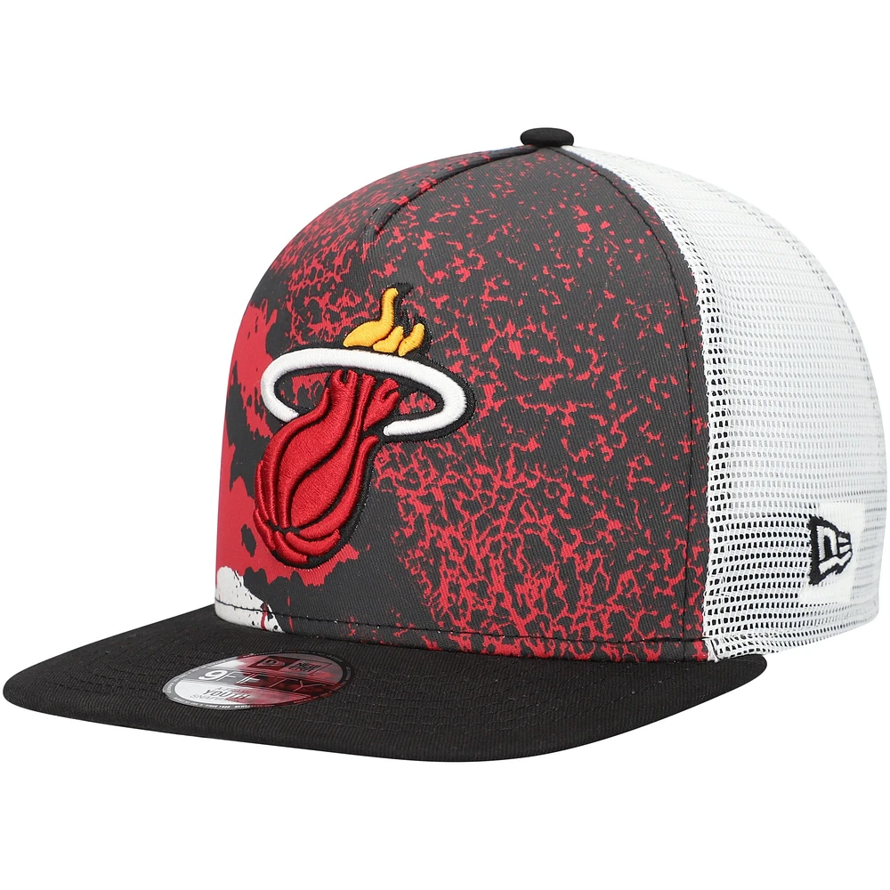 Casquette Snapback Miami Heat Court Sport 9FIFTY New Era noire pour jeune