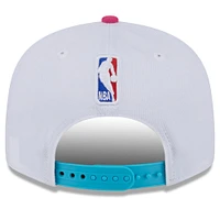 Youth New Era  White Miami Heat 2024/25 City Edition 9FIFTY Snapback Hat