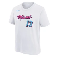 Youth Nike Bam Adebayo White Miami Heat 2024/25 City Edition Name & Number T-Shirt