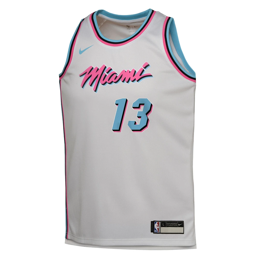 Youth Nike Bam Adebayo White Miami Heat 2024/25 Swingman Player Jersey - City Edition