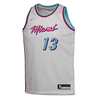 Youth Nike Bam Adebayo White Miami Heat 2024/25 Swingman Player Jersey - City Edition