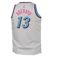 Youth Nike Bam Adebayo White Miami Heat 2024/25 Swingman Player Jersey - City Edition