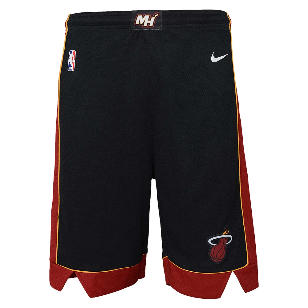 Short Nike Miami Heat Swingman Performance noir pour jeune – Édition Icon