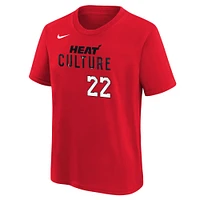 T-shirt Nike Jimmy Butler rouge pour jeune Miami Heat 2024/25 City Edition avec nom et numéro