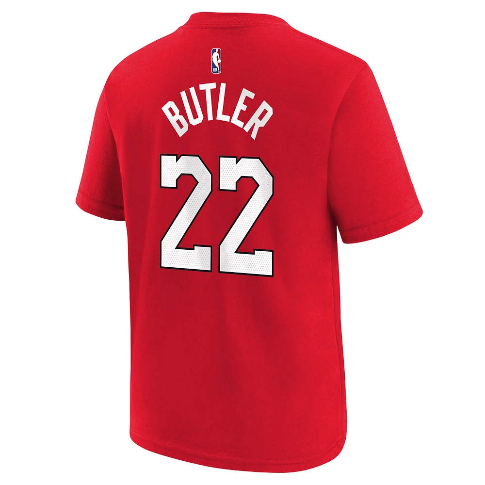 T-shirt Nike Jimmy Butler rouge pour jeune Miami Heat 2024/25 City Edition avec nom et numéro