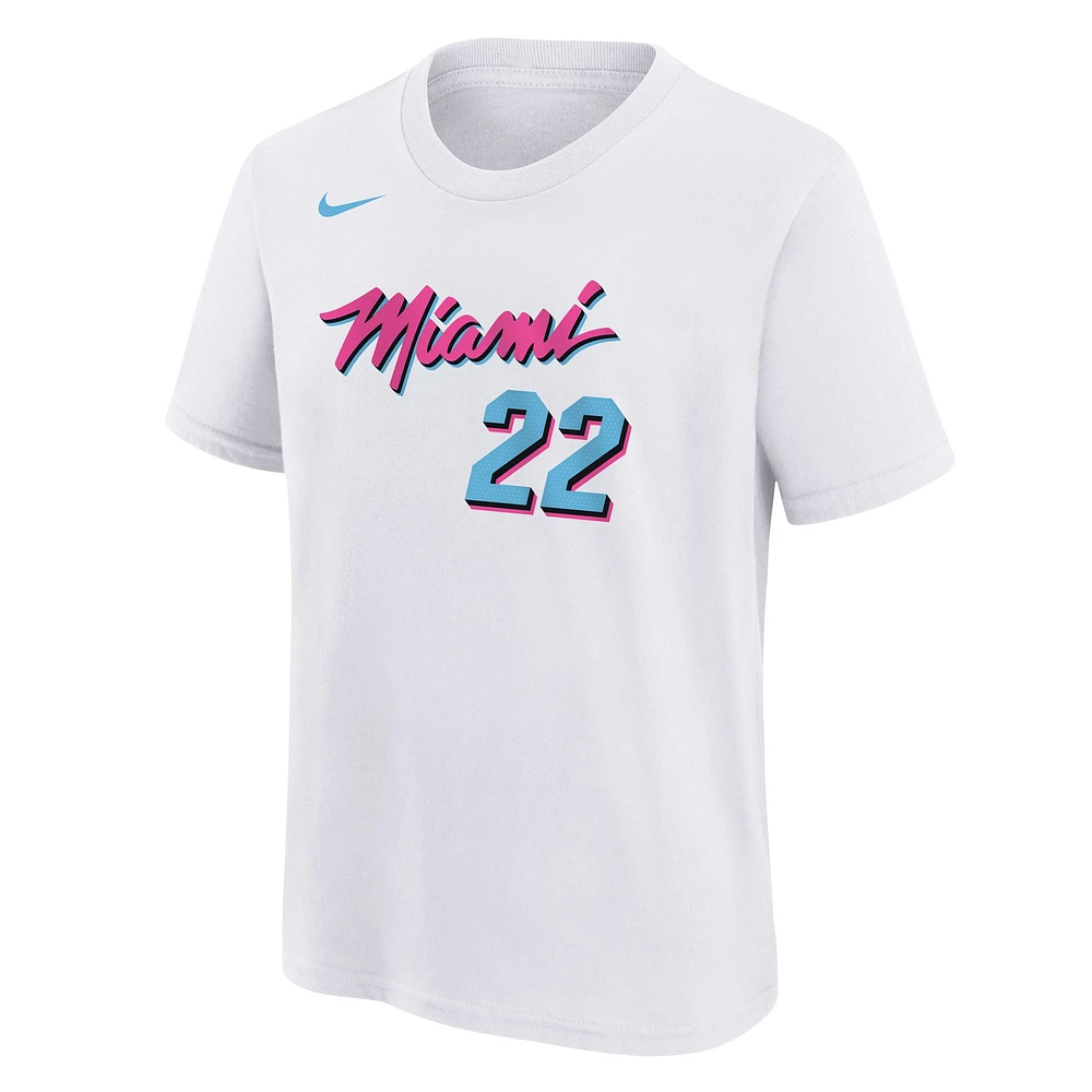 T-shirt Nike Jimmy Butler blanc pour jeune Miami Heat 2024/25 City Edition avec nom et numéro