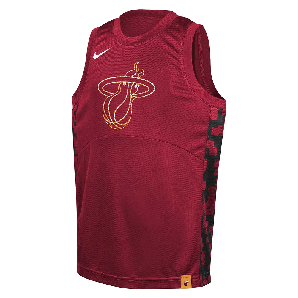 Maillot Nike rouge Miami Heat Courtside de l'équipe départ des cinq équipes pour jeunes