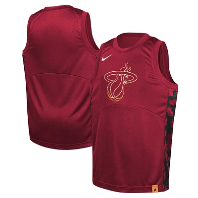 Maillot Nike rouge Miami Heat Courtside de l'équipe départ des cinq équipes pour jeunes