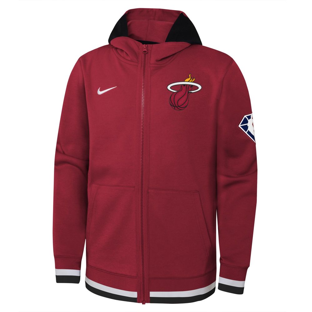 Miami Heat Nike Youth Showtime Performance Full-Zip Hoodie - Red