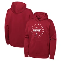 Youth Nike Red Miami Heat Performance Practice Spotlight Pullover Hoodie