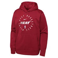 Youth Nike Red Miami Heat Performance Practice Spotlight Pullover Hoodie