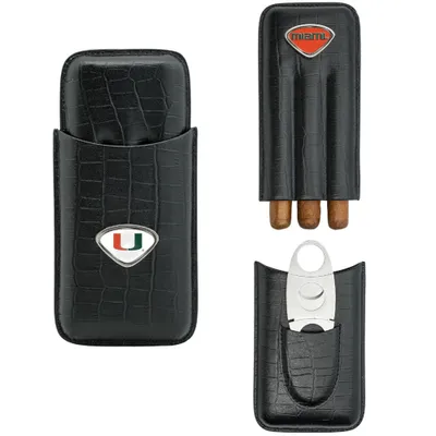 Miami Hurricanes Cigar Case - Black