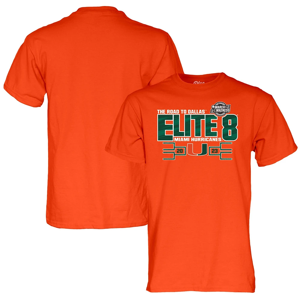 Blue 84 Orange Miami Hurricanes 2023 NCAA Women's Basketball Tournament March Madness Elite Eight T-shirt