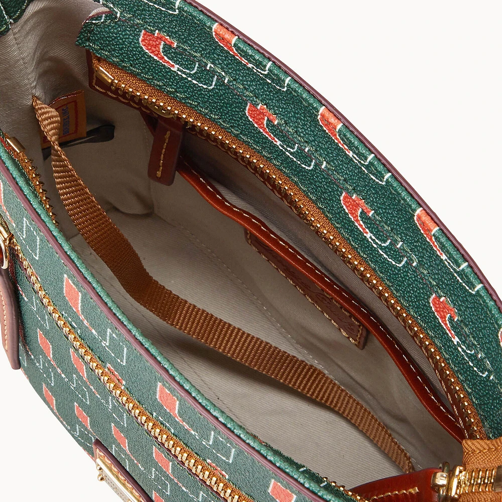 Dooney & Bourke Miami Hurricanes Signature petit sac à bandoulière zippé