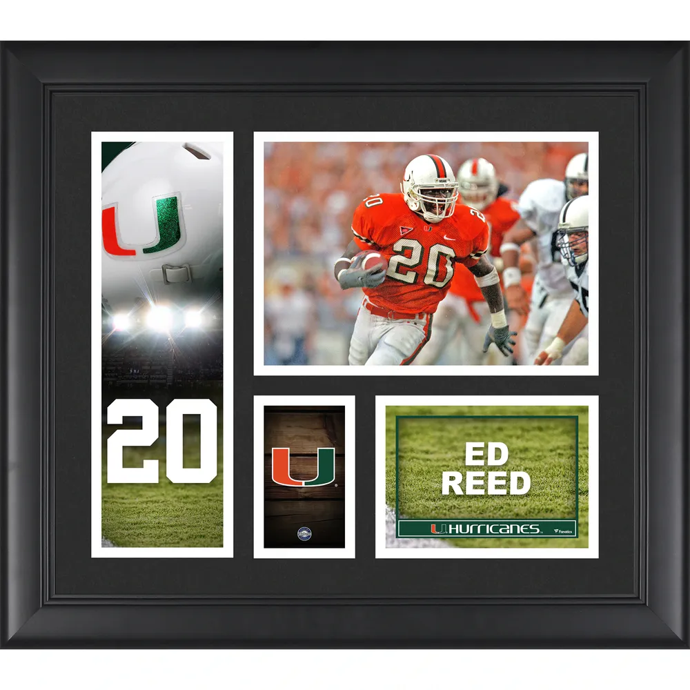 Lids Ed Reed Miami Hurricanes Fanatics Authentic Framed 15 x 17