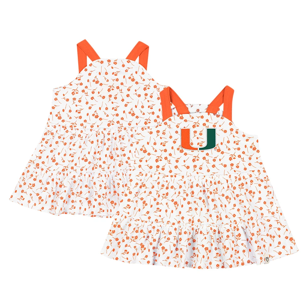 Robe à fleurs Robin Colosseum blanche pour filles, Miami Hurricanes