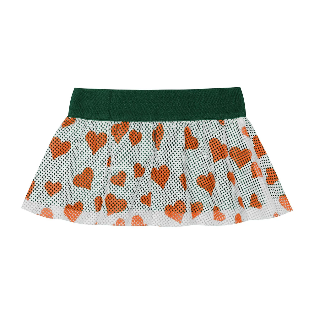 Girls Newborn & Infant Miami Hurricanes Two-Piece Love My Team Bodysuit Skirt Set