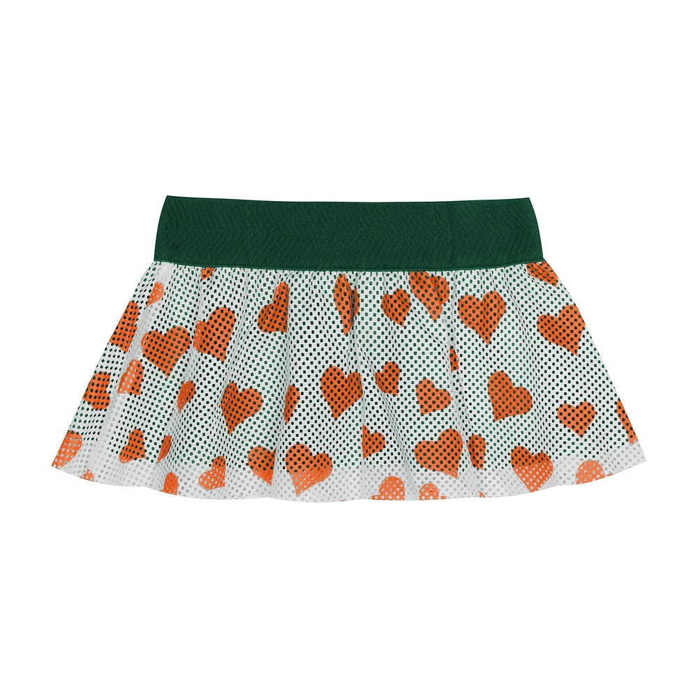 Girls Newborn & Infant Miami Hurricanes Two-Piece Love My Team Bodysuit Skirt Set