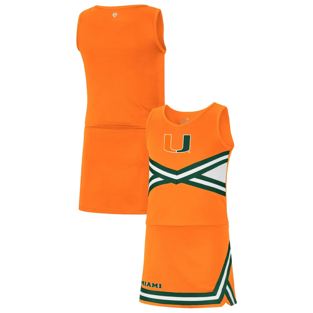 Girls Youth Colosseum Orange Miami Hurricanes Carousel Ensemble de pom-pom girl