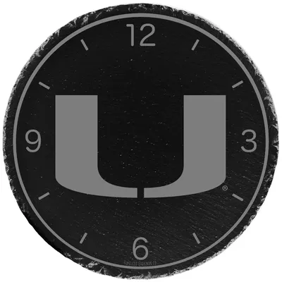 Miami Hurricanes 12'' Slate Clock - Gray