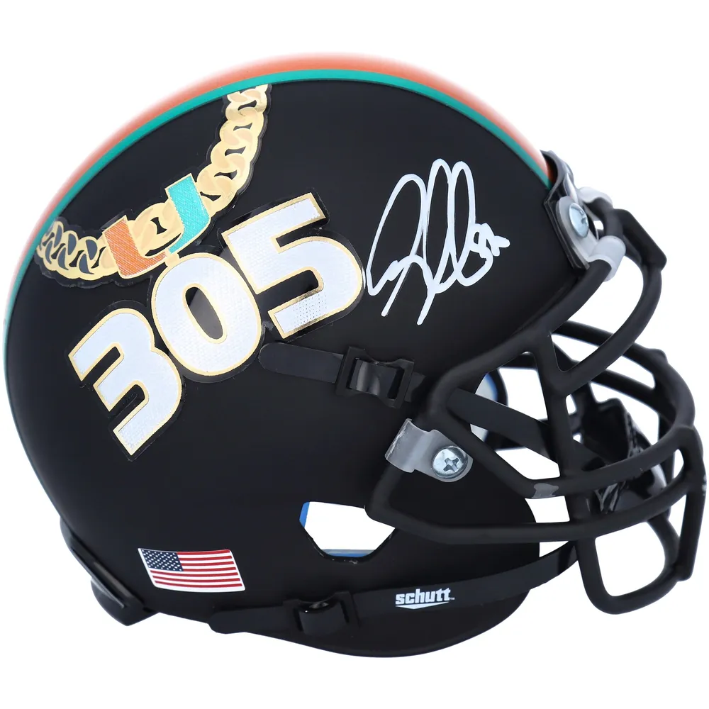 REGGIE WAYNE Autographed Hurricanes Turnover Chain Schutt Mini Helmet  FANATICS