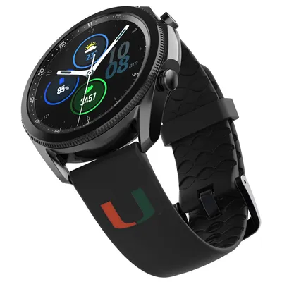 Miami Hurricanes Groove Life 22mm Engraved Samsung Watch Band - Black