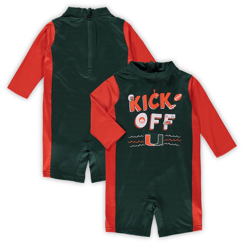 Infant Green/Orange Miami Hurricanes Wave Runner Wetsuit