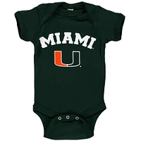 Infant Green Miami Hurricanes Arch & Logo Bodysuit