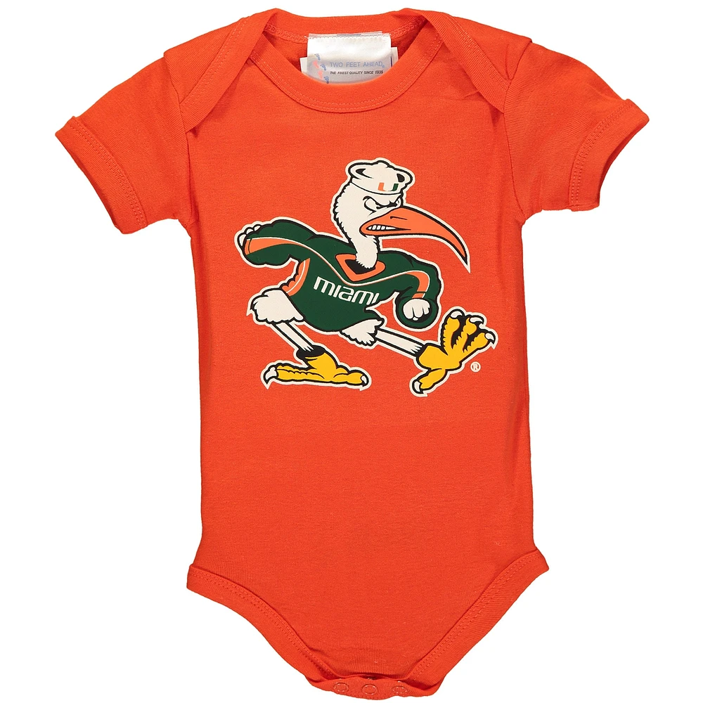 Body orange à gros logo Miami Hurricanes pour bébé