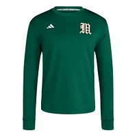 Men's adidas  Green Miami Hurricanes Dugout Pullover Sweatshirt