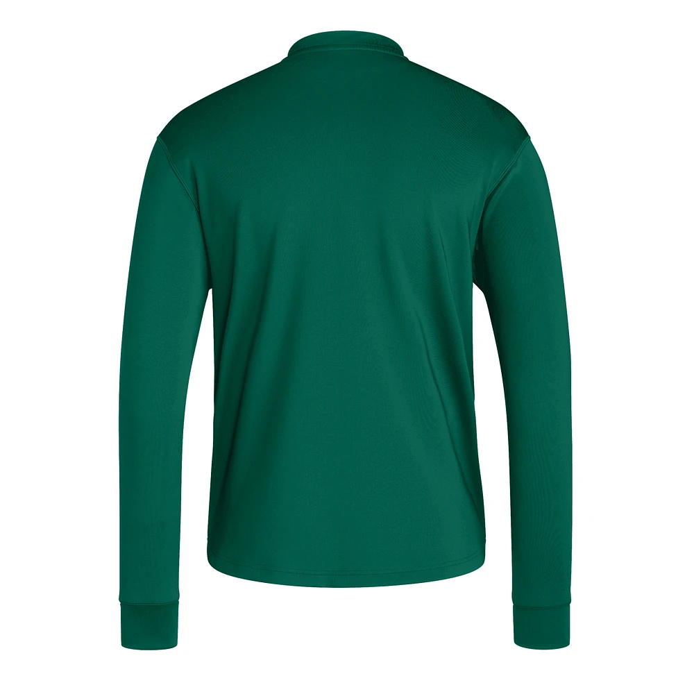 Men's adidas  Green Miami Hurricanes Dugout Pullover Sweatshirt