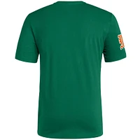 T-shirt adidas vert Miami Hurricanes Fresh Wordmark pour homme