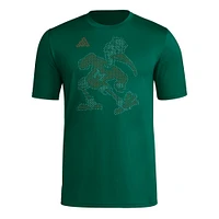 T-shirt adidas vert Miami Hurricanes Locker Local Impression AEROREADY pour homme